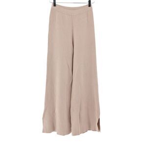 VEILED Pants Womens Size XS Beige Remy Ribbed Knit Elastic High Rise Wide Leg
